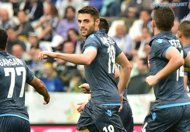 David Lopez segna il primo goal del Napoli allo Juventus Stadium