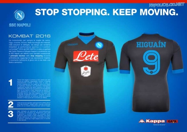 Seconda maglia Napoli 2015-2016